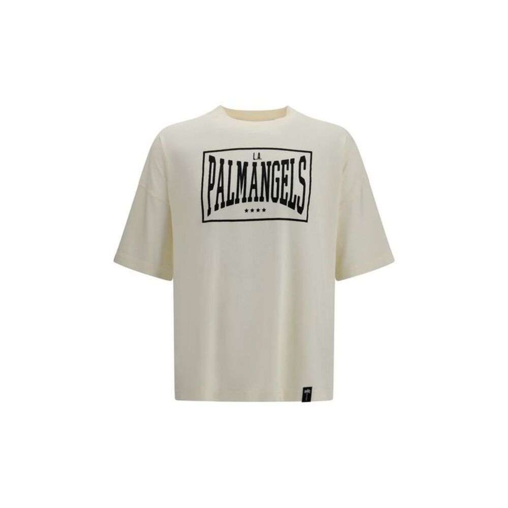 Palm Angels Beige Cotton Men's T-Shirt
